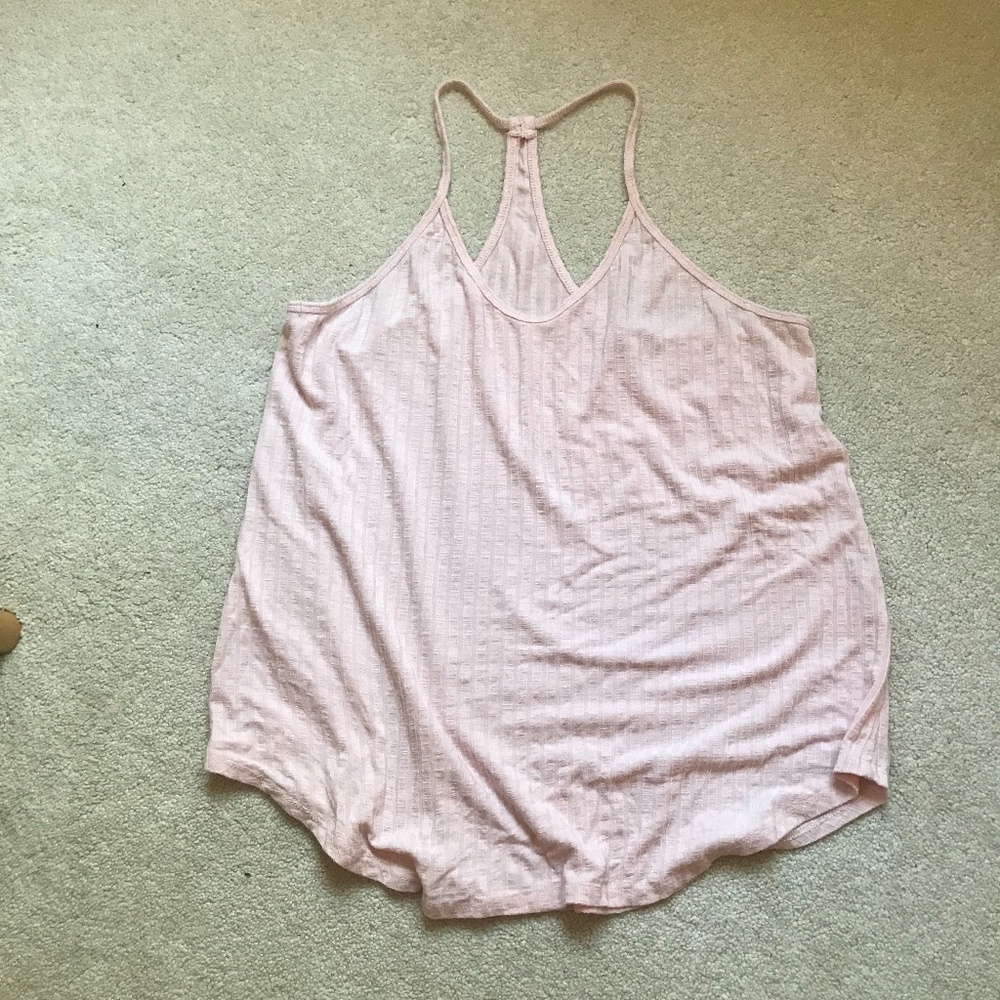 light pink ribbed tank top